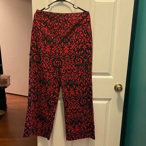 New York & Company Red and Black Flare Pants